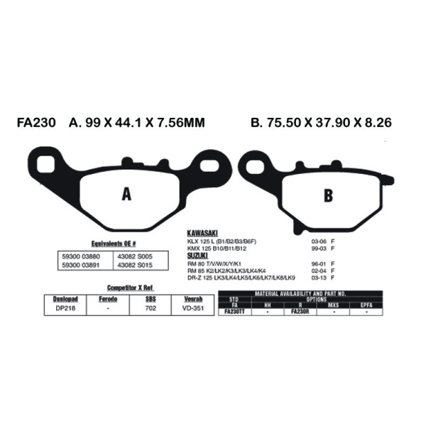 EBC EBC Brake Pads FA230TT-SPECIAL ORDER